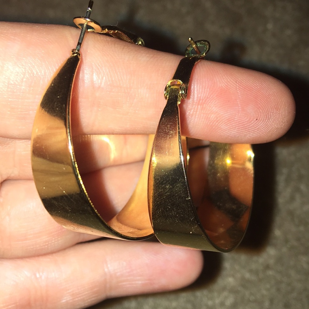 Thick gold hoops